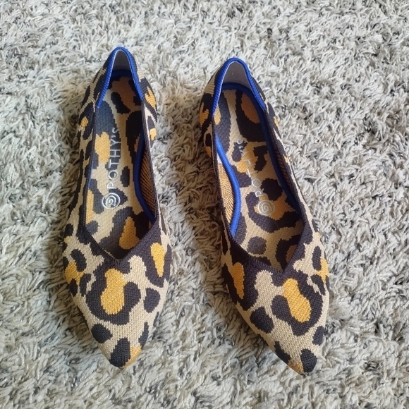 Rothy’s The Point Desert Cat ballet Flats animal print sz 7,5 - Picture 1 of 8